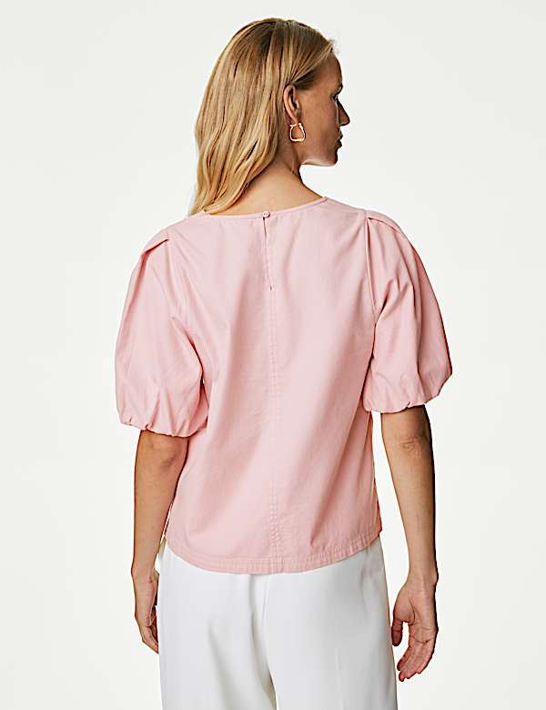 Pure Cotton Puff Sleeve Blouse