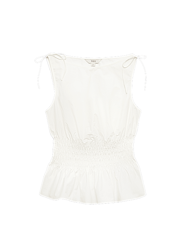 Pure Cotton Shirred Top