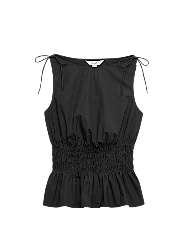 Pure Cotton Shirred Top