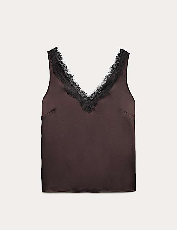 Lace Insert Cami Top - HR