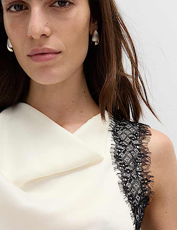 Asymmetric Lace Detail Top - NZ