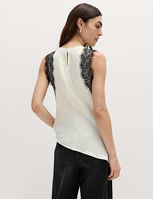 Asymmetric Lace Detail Top - NZ