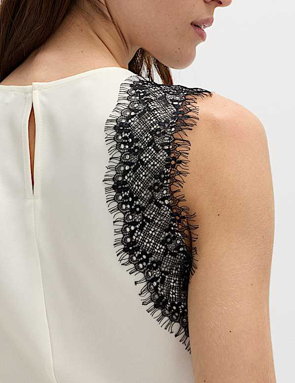 Asymmetric Lace Detail Top - NZ