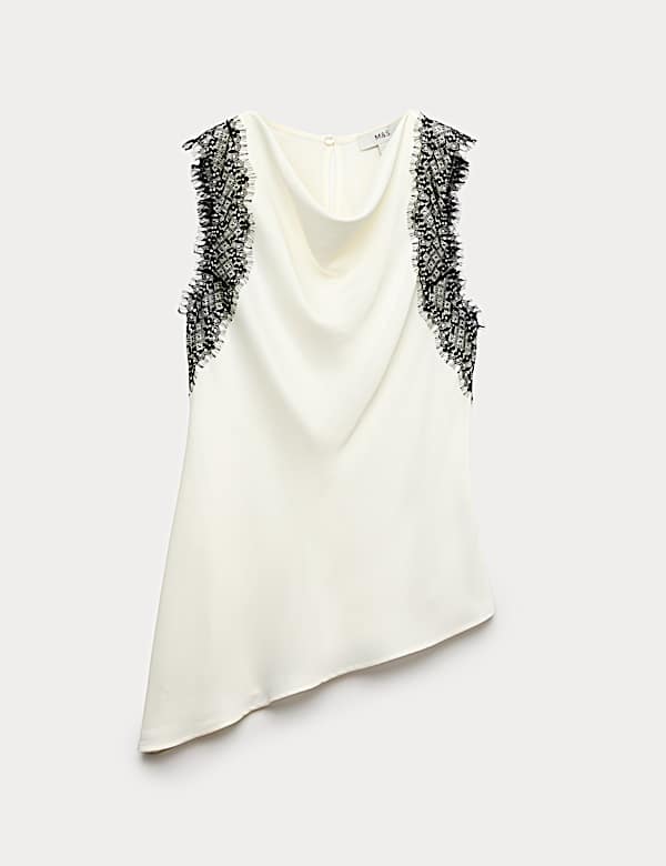 Asymmetric Lace Detail Top - NZ