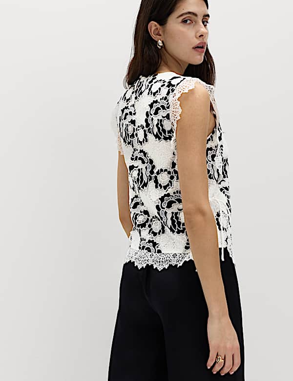 Lace Tie Detail Top - AT