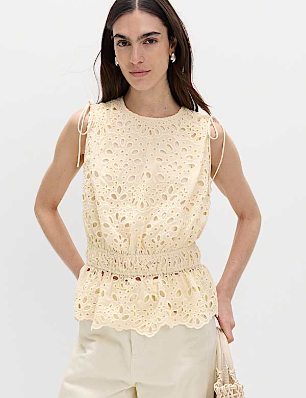 Cutwork Detail Waisted Top - PT
