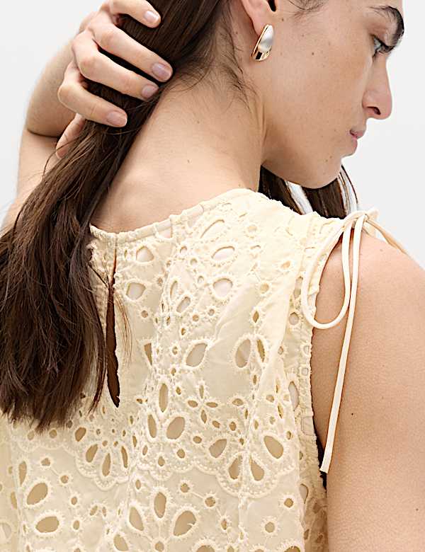 Cutwork Detail Waisted Top - PT