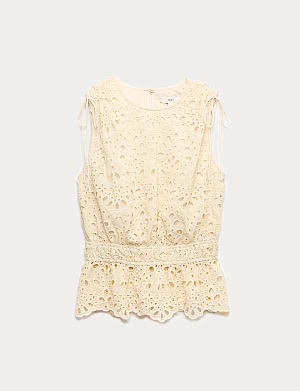 Cutwork Detail Waisted Top - PT