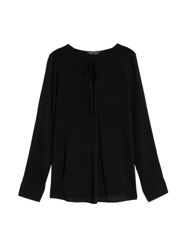 V-Neck Tie Front Blouse