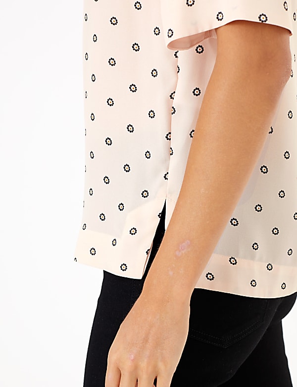 Printed Button Detail Top