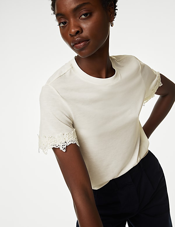 Jersey Lace Detail T-Shirt