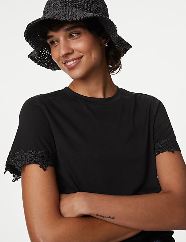 Jersey Lace Detail T-Shirt