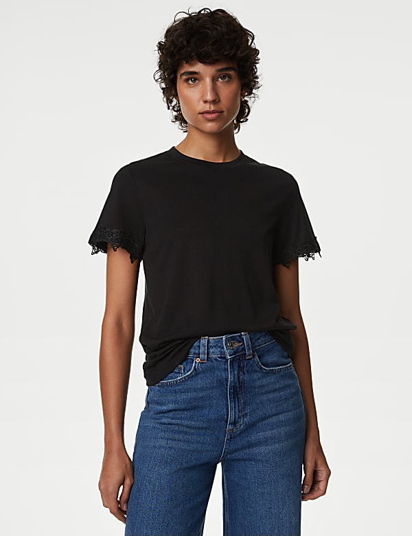 Jersey Lace Detail T-Shirt