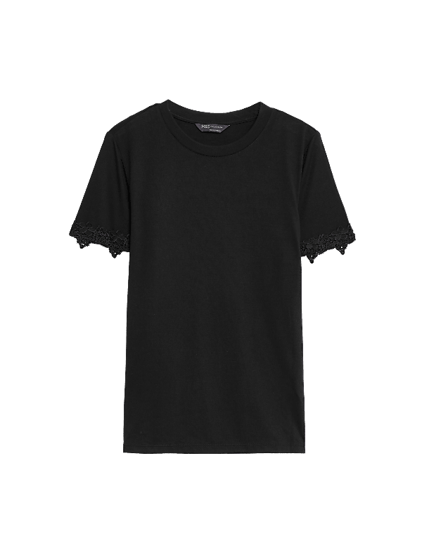 Jersey Lace Detail T-Shirt