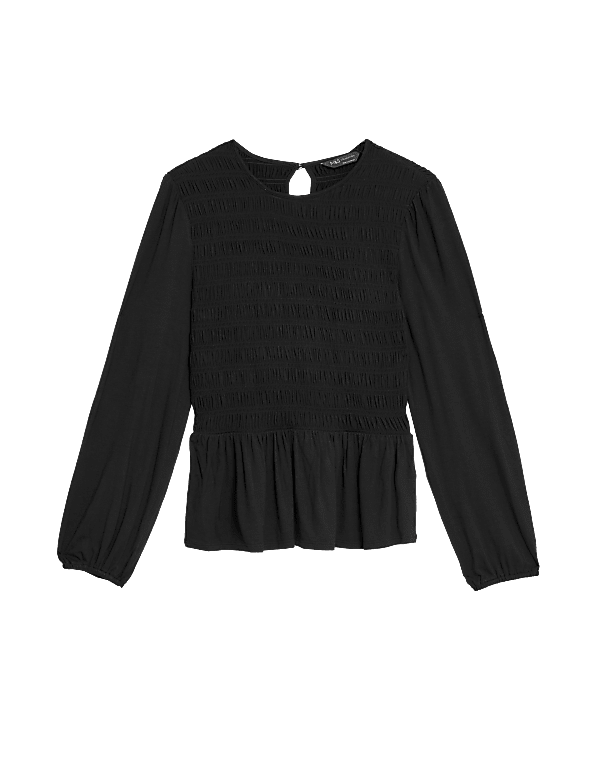 Round Neck Shirred Top