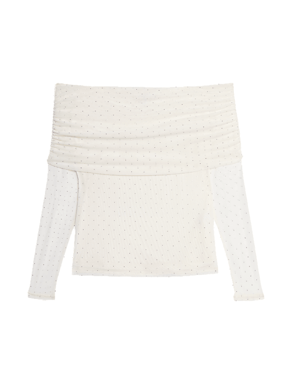 Buy Embellished Off The Shoulder Bardot Top at Marks & Spencer