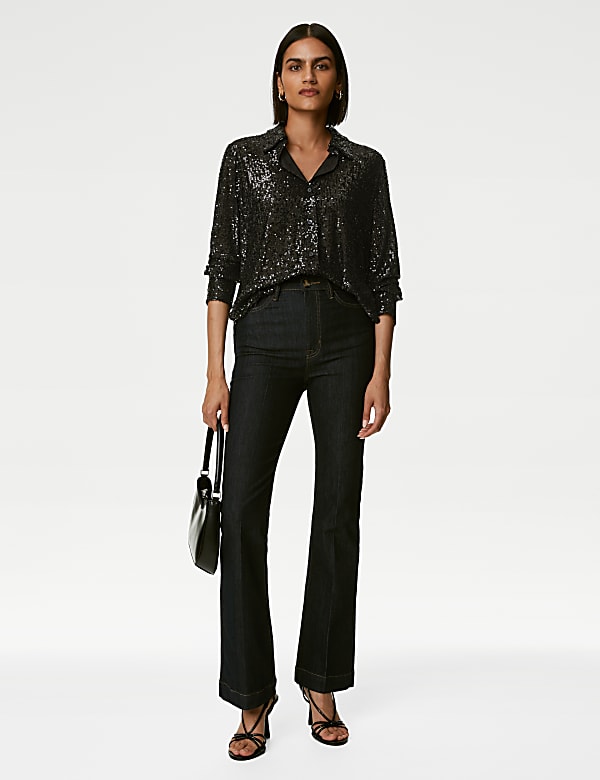 Black sequin shirt discount