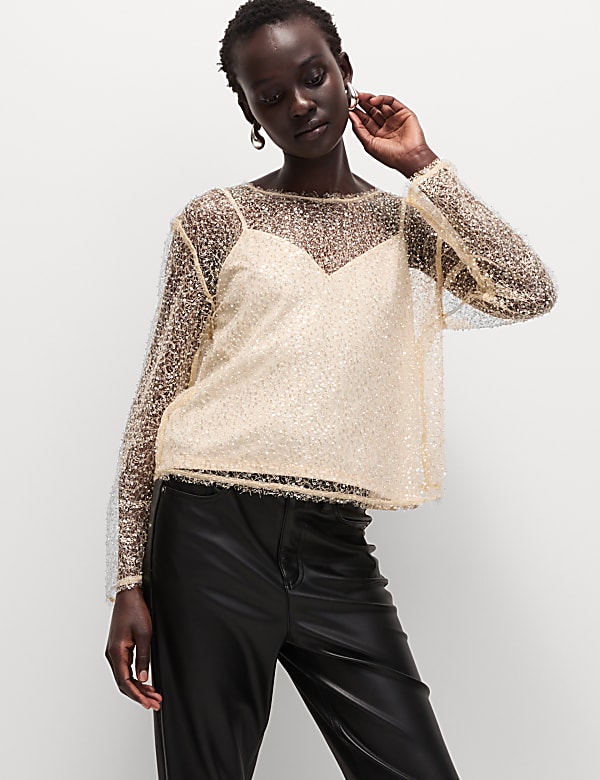 Sequin Regular Fit Top - IS