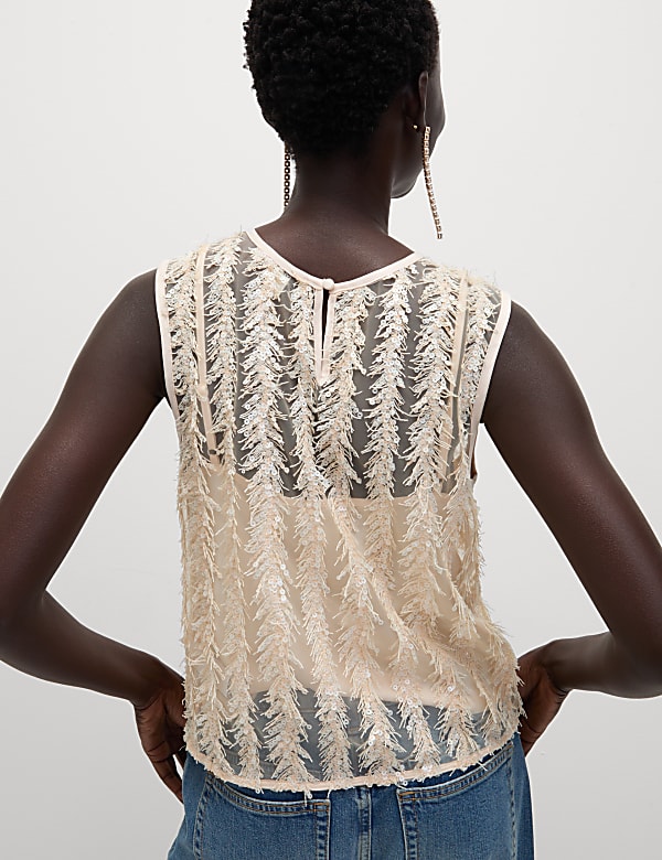 Halenka s flitry a peřím - CZ