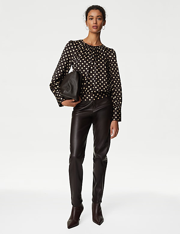 Satin Polka Dot Blouse