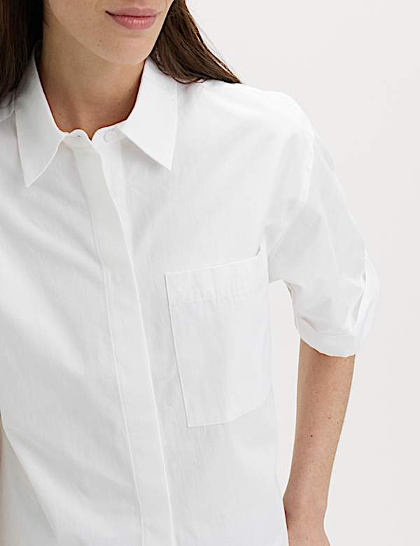 Pure Cotton Collared Boxy Shirt - DK