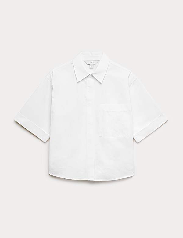 Pure Cotton Collared Boxy Shirt - DK