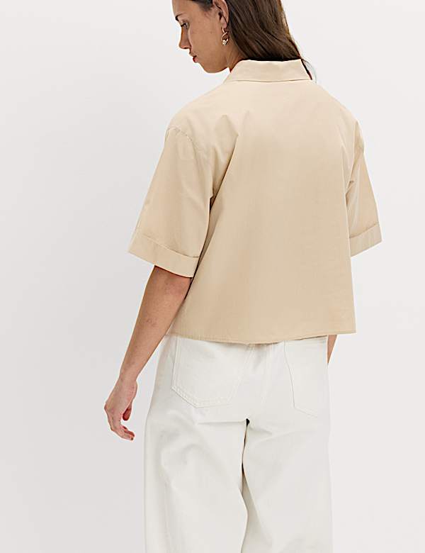 Pure Cotton Collared Boxy Shirt - MV