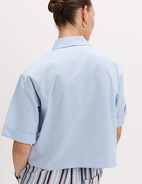 Pure Cotton Collared Boxy Shirt - JE