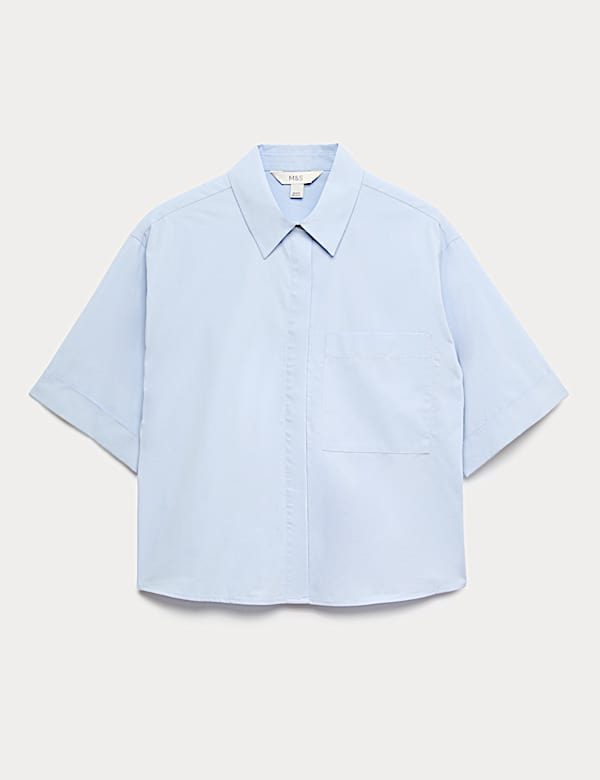 Pure Cotton Collared Boxy Shirt - JE