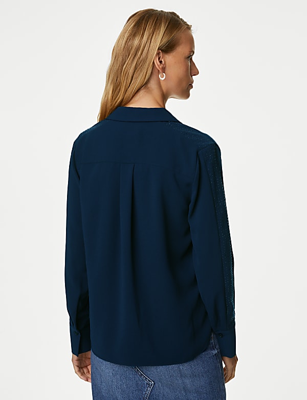 Embellished Collared Shirt - BE