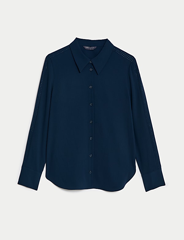Embellished Collared Shirt - BE