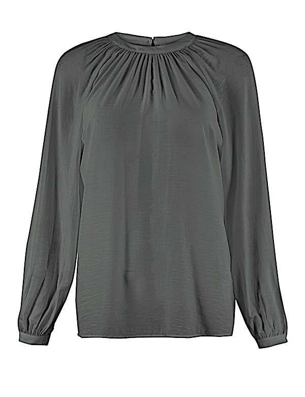 Gathered High Neck Blouse