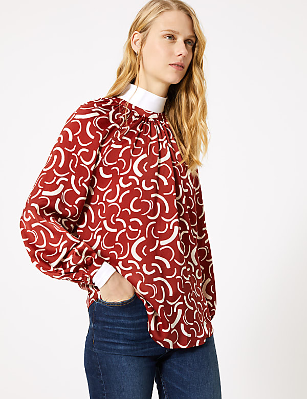 Satin Printed Blouse