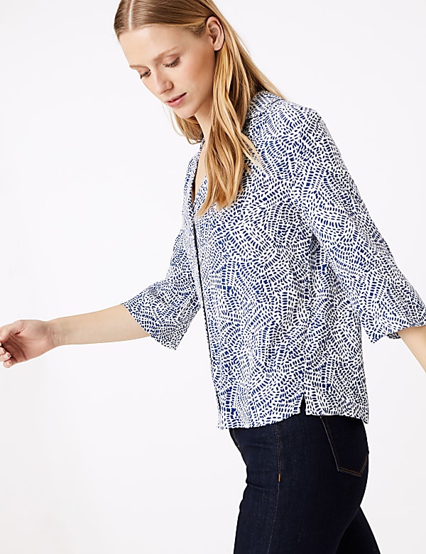 Printed Collared Neck Shirt