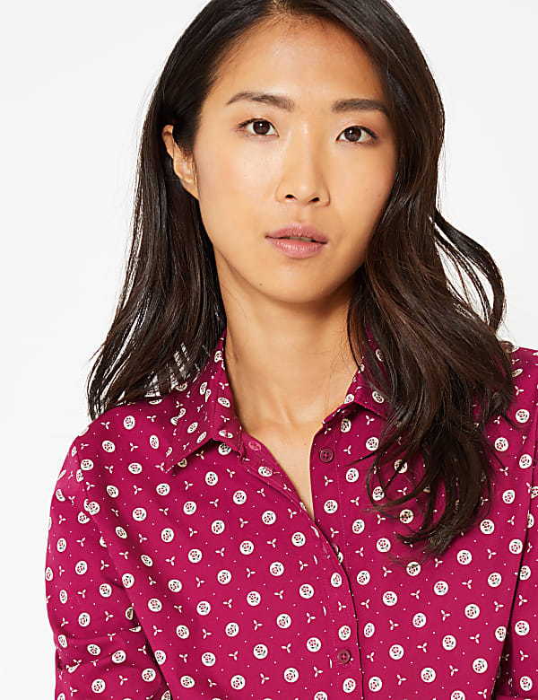 Cotton Rich Floral Print Slim Fit Shirt