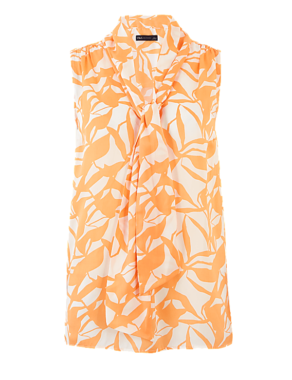 Floral V-Neck Tie Front Shell Top