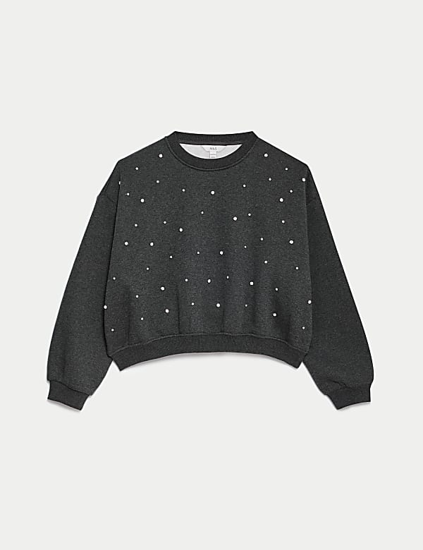 Cotton Blend Embellished Sweatshirt - PL