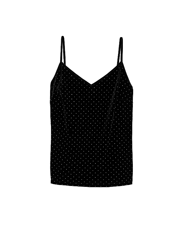 Velvet Embellished Cami Top