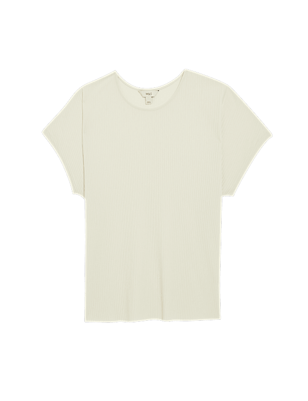 Plisse Round Neck Top