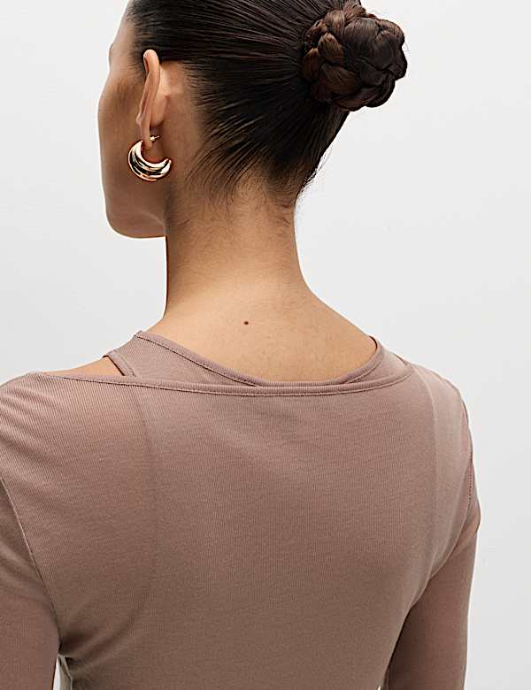 חולצה מסיב תאית טהור עם שתי שכבות - IL