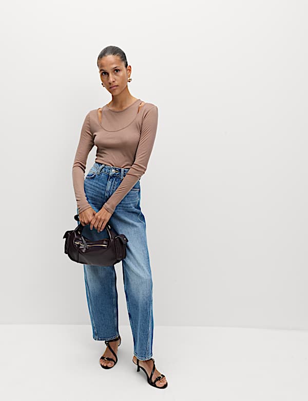 חולצה מסיב תאית טהור עם שתי שכבות - IL