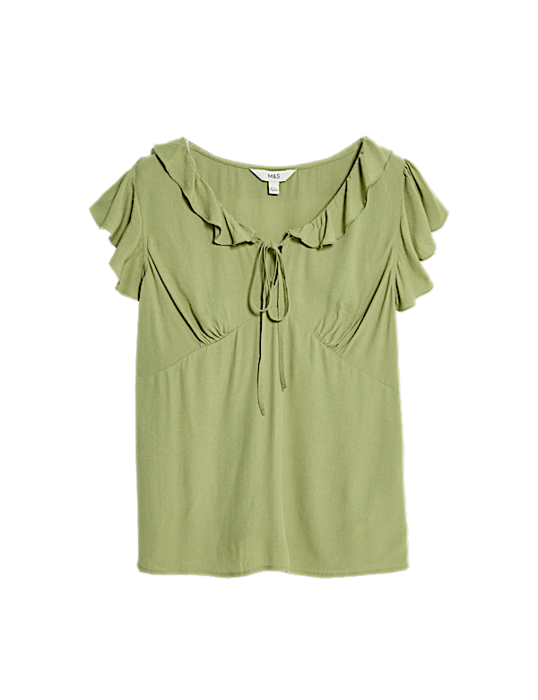 Frill Detail V Neck Top