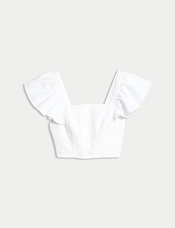 Atasan Model Crop Regular Fit Bahan Linen - ID