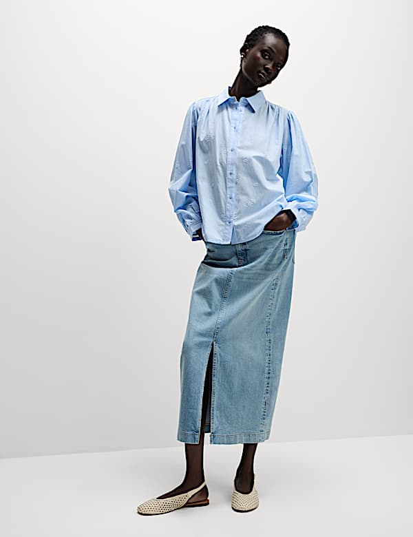 Pure Cotton Embroidered Western Shirt