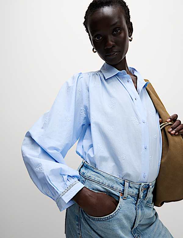 Pure Cotton Embroidered Western Shirt