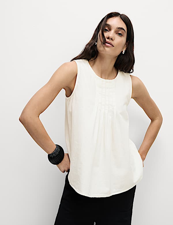 Pure Cotton Pintuck Cami Top