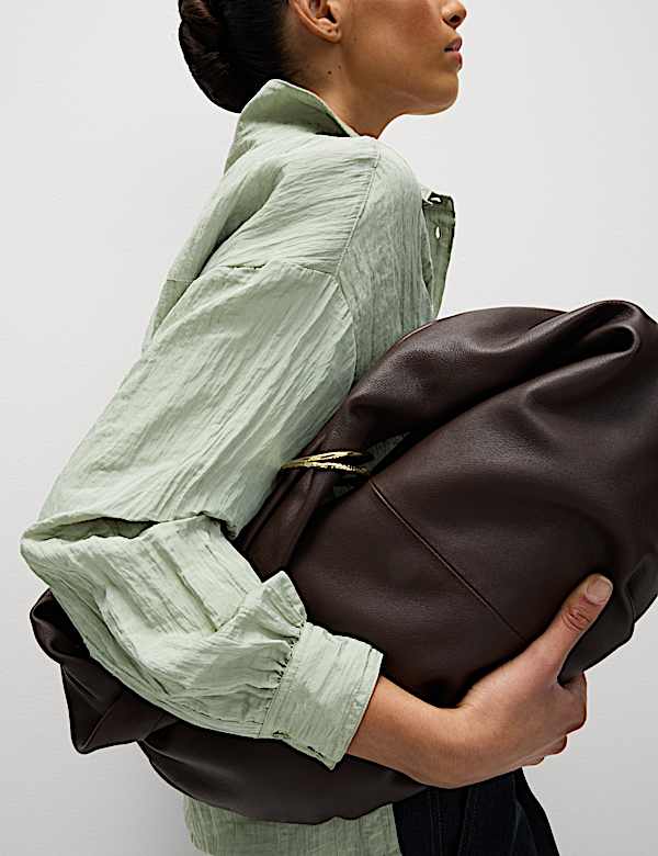 Crinkle Textured Collared Shirt