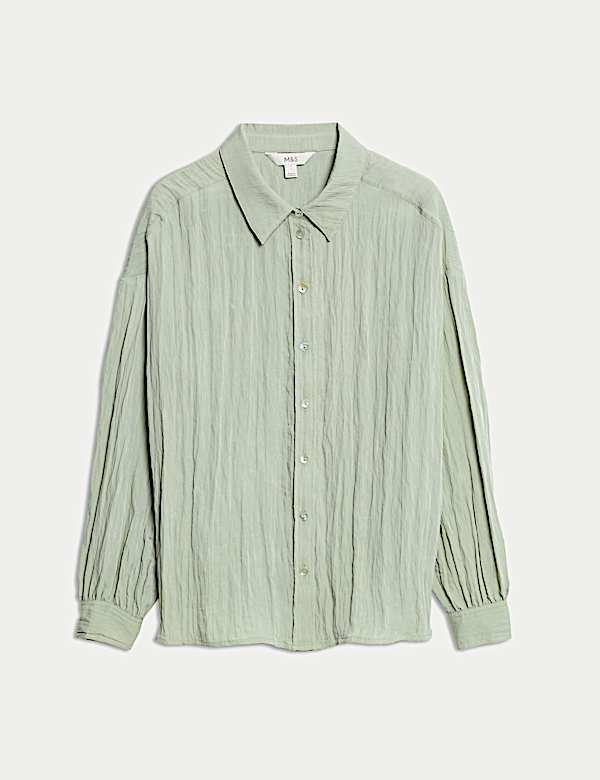 Strukturiertes Kragenoberteil in Knitteroptik - DE