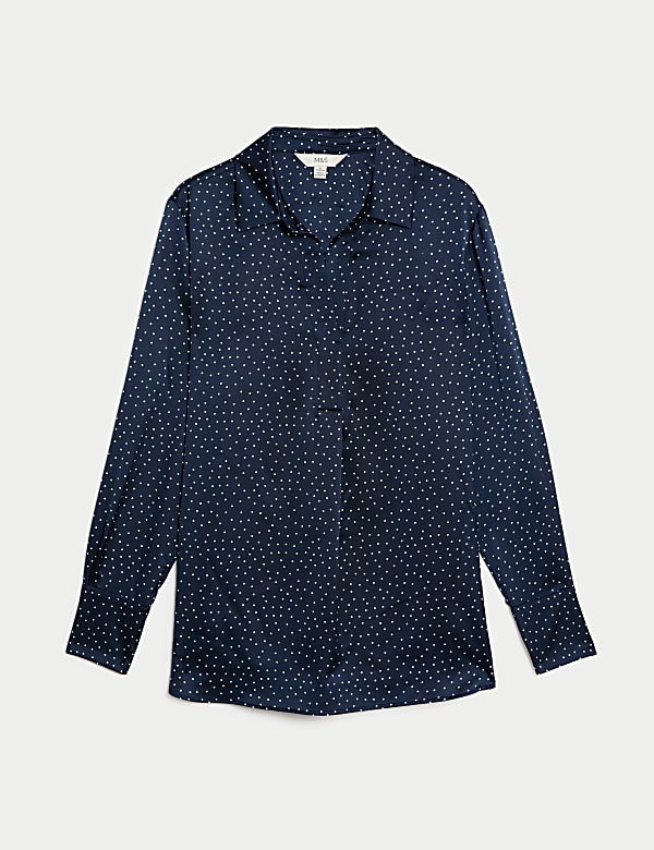 Polka Dot Collared Popover Blouse - NZ