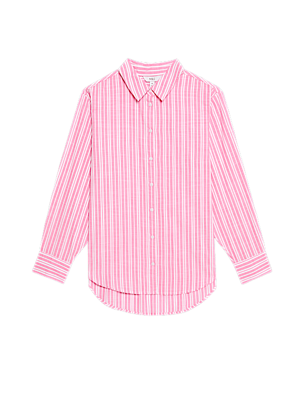 Pure Cotton Striped Collared Shirt